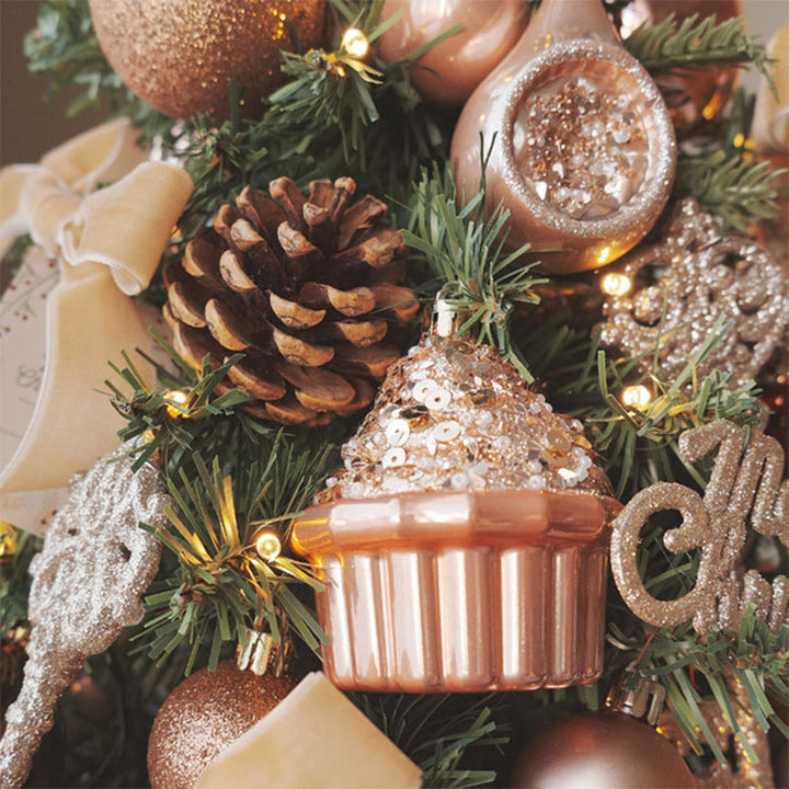 Mini Christmas Tree Decoration With Warm LED Lights