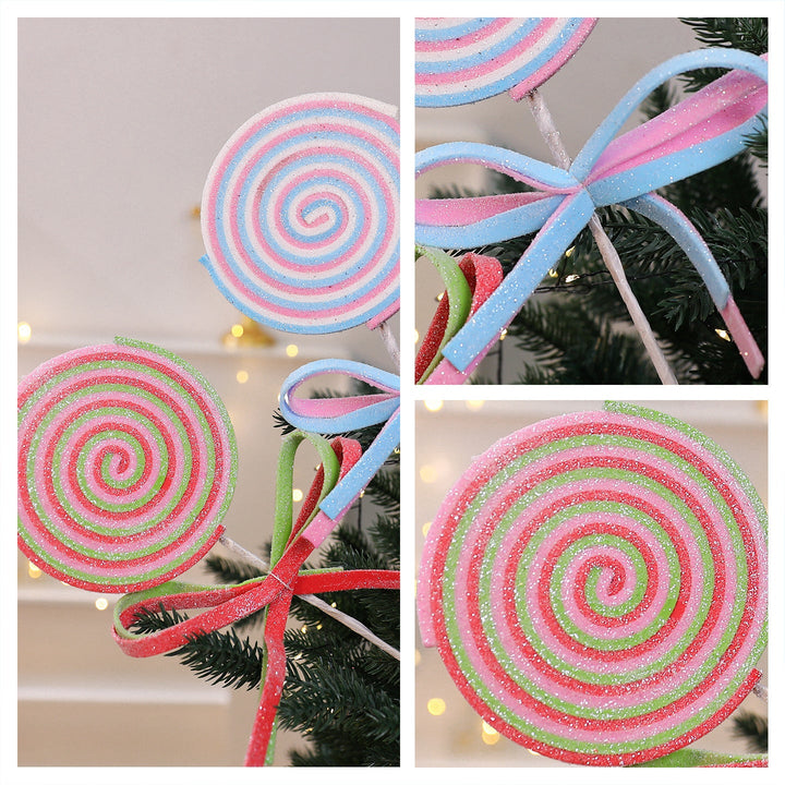 Christmas Lollipop Picks for Whimsical Tree Decoration