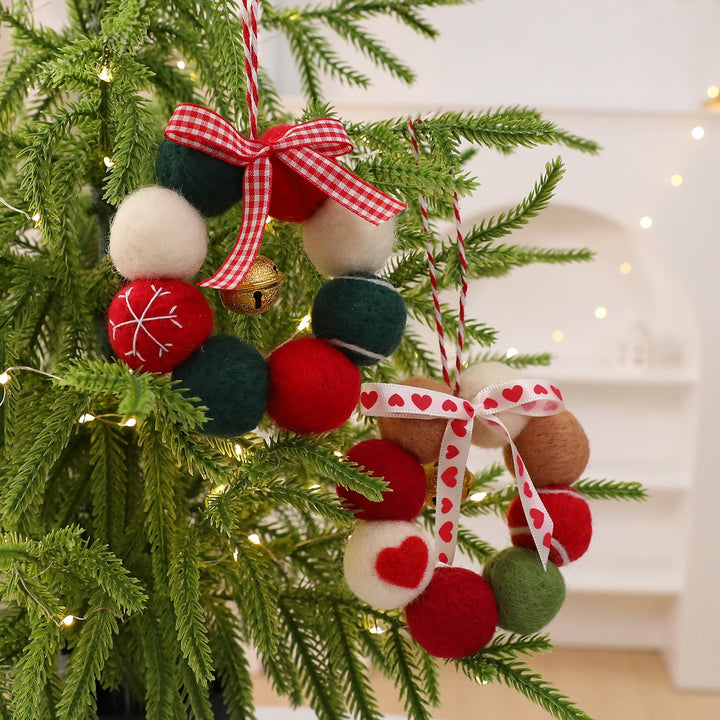 Felt Christmas Wreath Ornament Cozy Holiday Tree Decor