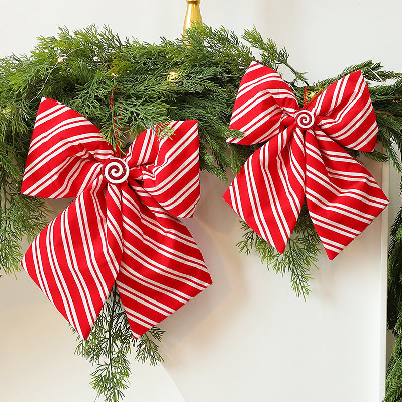 Christmas Tree Bow Decoration – Candy Cane Stripes