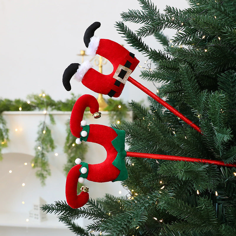 Grinch & Santa Leg Christmas Tree Picks Set of 2