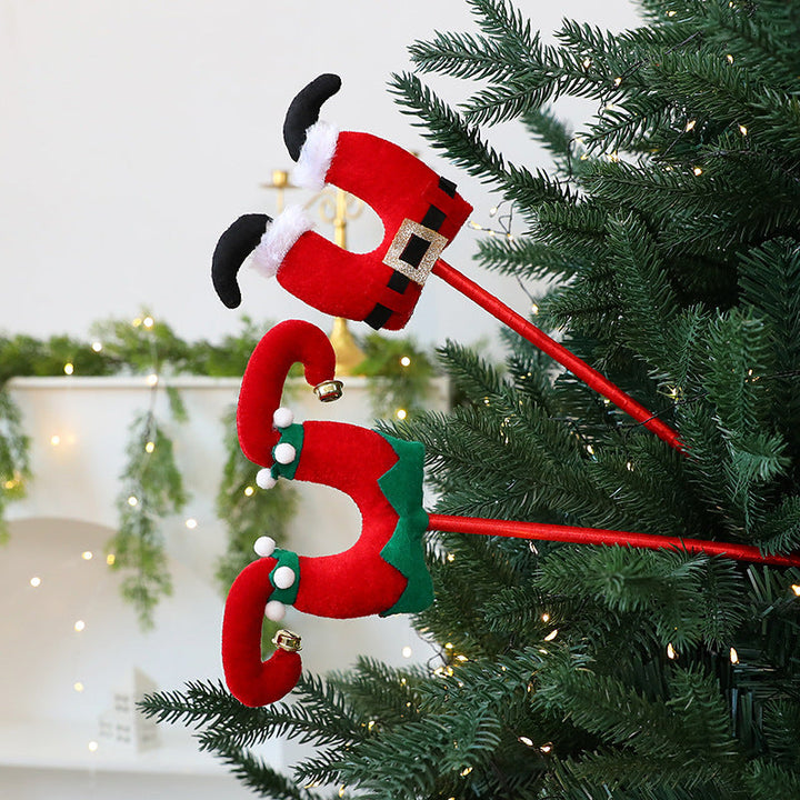 Grinch & Santa Leg Christmas Tree Picks Set of 2