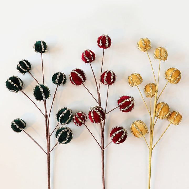 Velvet Christmas Ball Branches for Elegant Holiday Decor