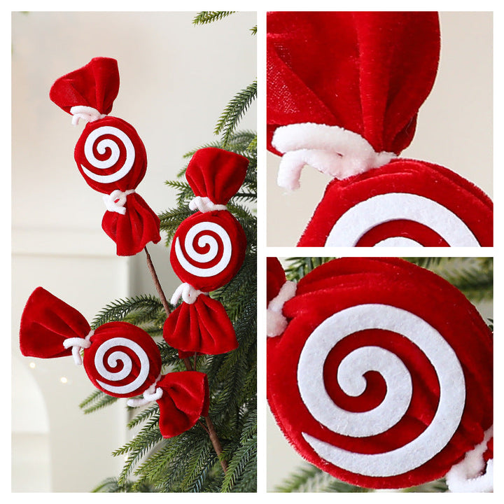 Christmas Candy Cane Decorations – Plush Tree Accents