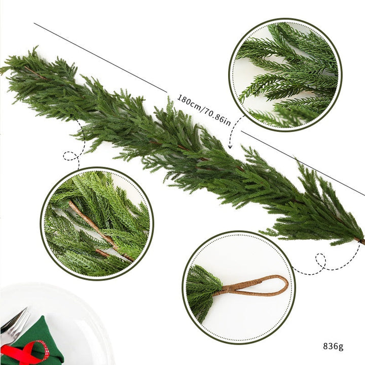 Artificial Pine Garland Vine for Christmas Decorating