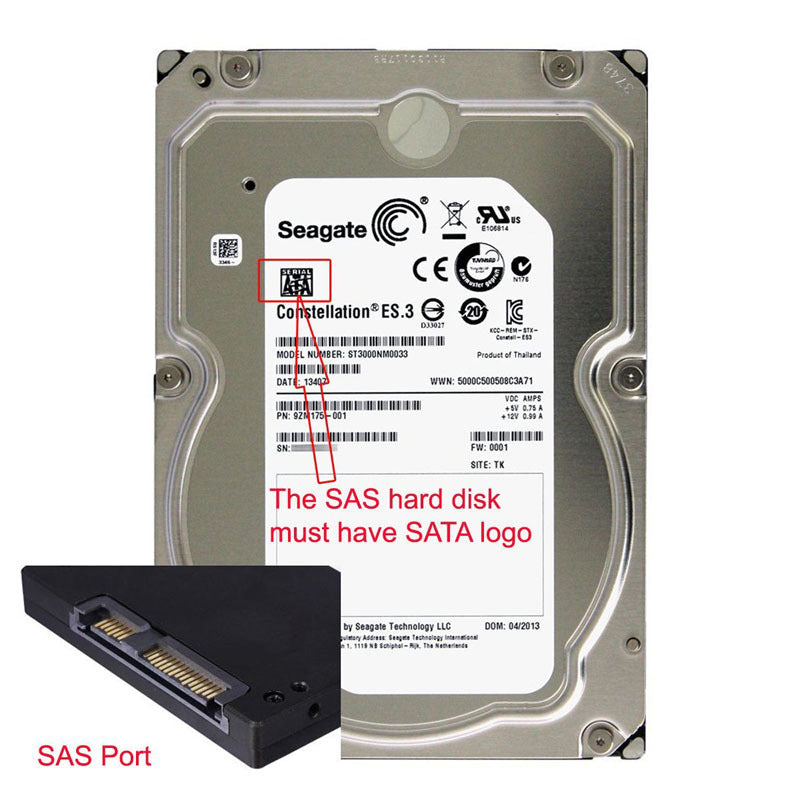 SATA to SAS 90 Degree Elbow Adapter for SFF-8482 Ports