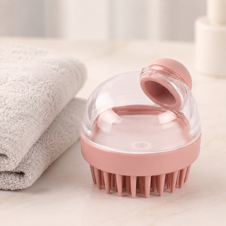 Scalp Massage Shampoo Brush with Built-In Dispenser
