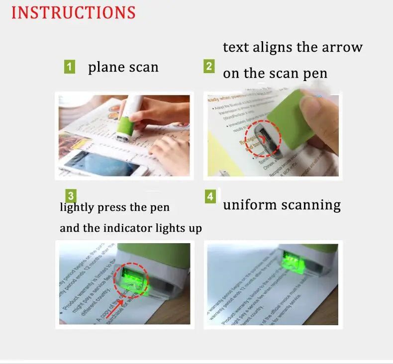 Handheld Text Scanner Pen with 20+ Language Translation