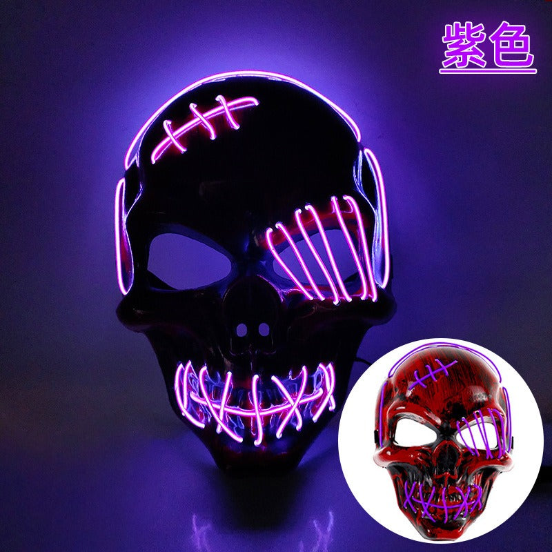 LED Pirate Skull Mask for Glowing Halloween Costumes