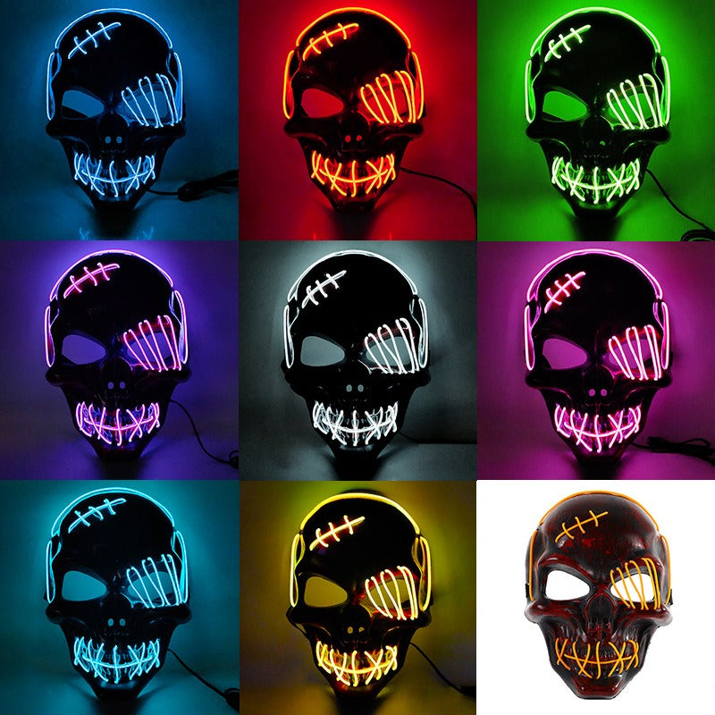 LED Pirate Skull Mask for Glowing Halloween Costumes