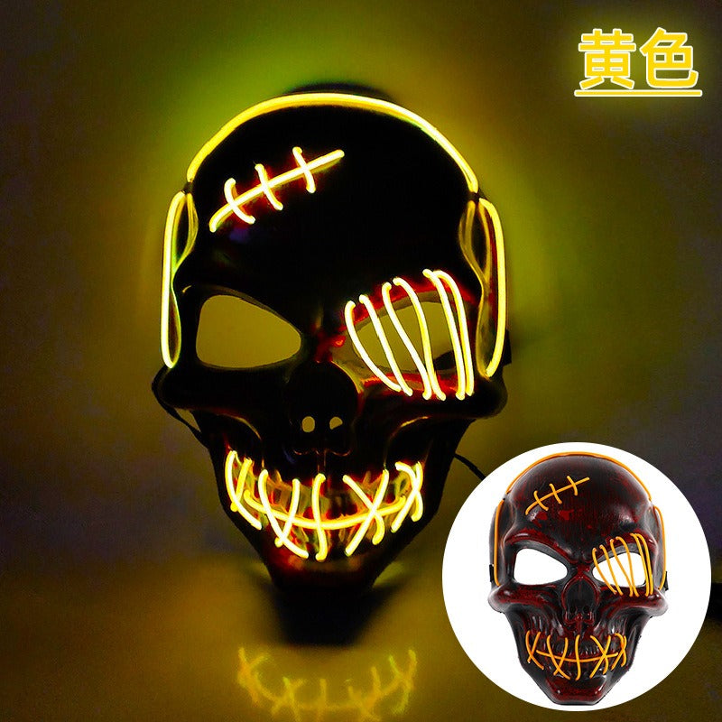 LED Pirate Skull Mask for Glowing Halloween Costumes