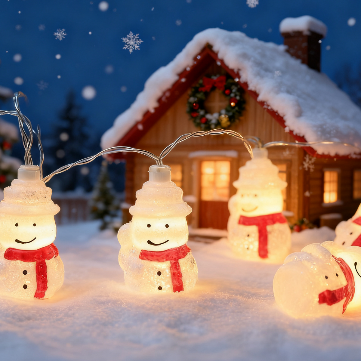Colorful Ski Snowman Christmas LED String Lights for Trees