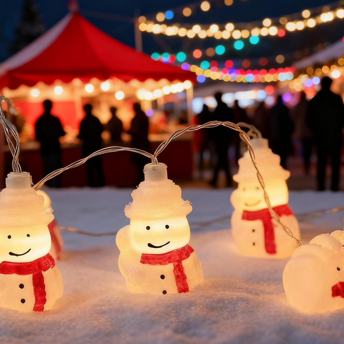 Colorful Ski Snowman Christmas LED String Lights for Trees