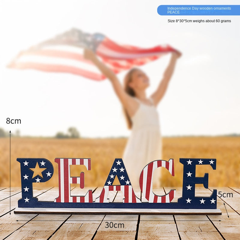 4th of July Wooden Letters Patriotic Tabletop Decor