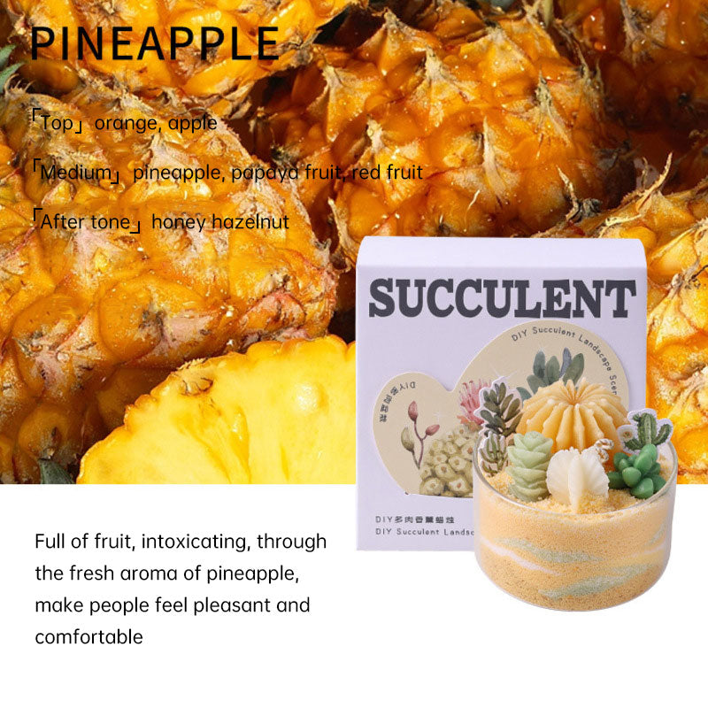 Succulent Sand Candle in Glass, Handmade Gift Decor