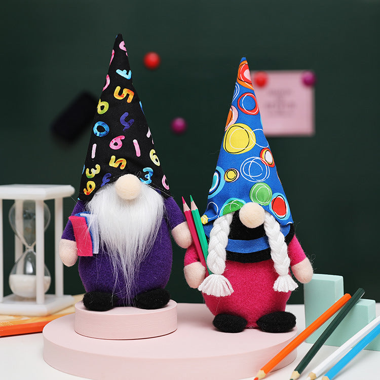 School Gnome Pair: Colorful Back-to-School Desk Decor