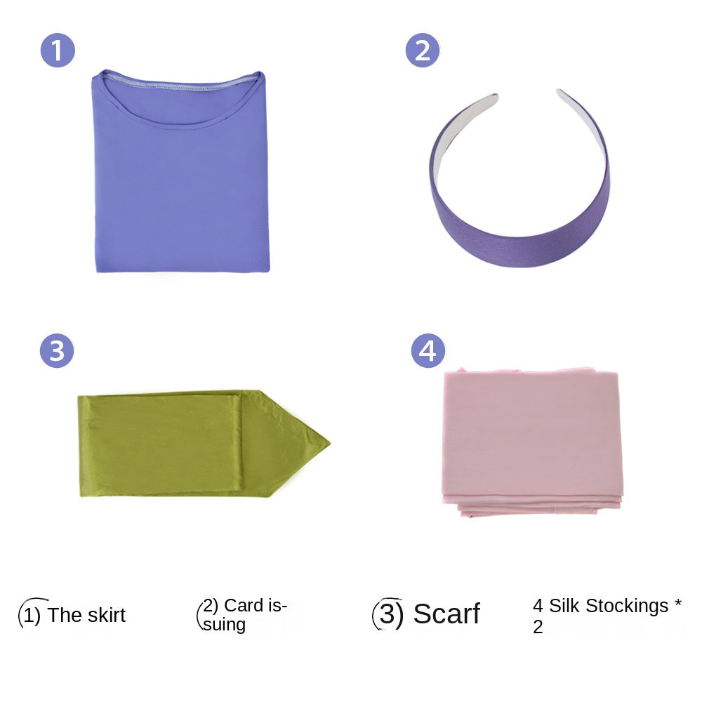 Daphne-Inspired Kids Cosplay Costume Purple Dress Set