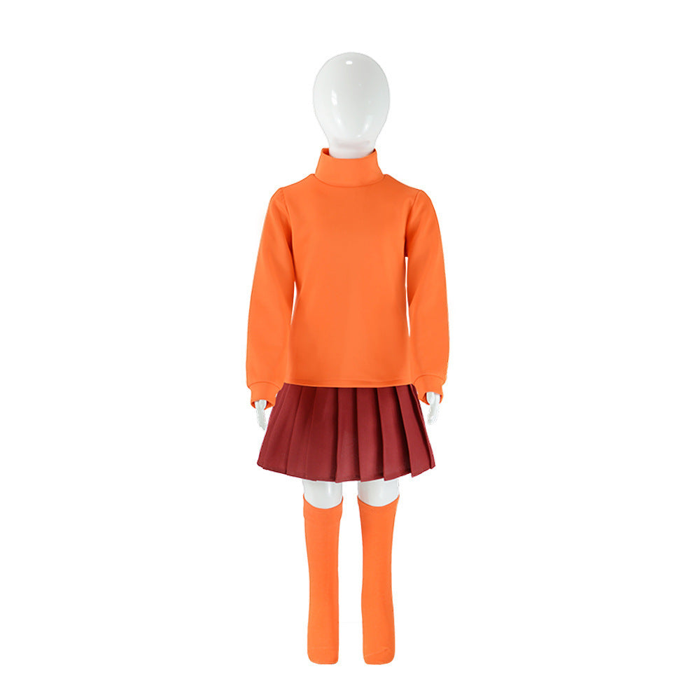 Velma Cosplay Costume, Complete Halloween Outfit Set