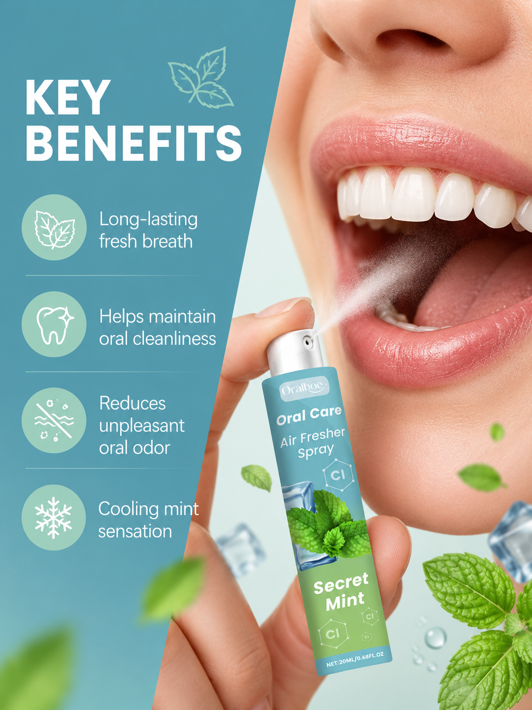 Secret Mint Breath Spray: Instant Freshness & Whiter Teeth