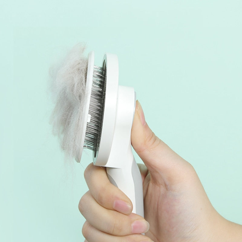 Self-Cleaning Slicker Brush for Dogs & Cats | Less Shed