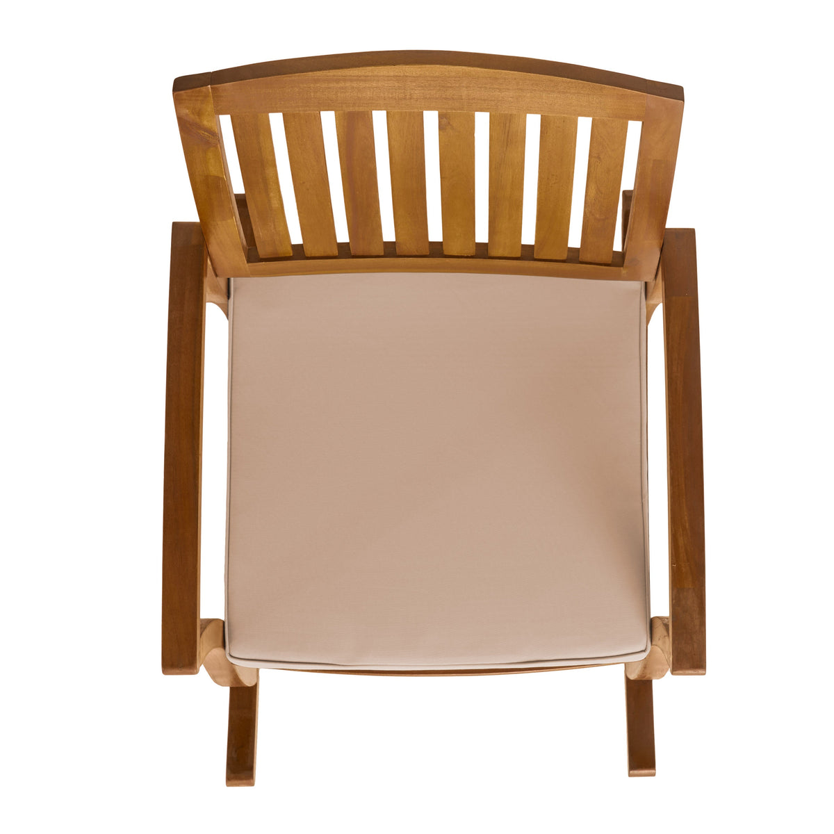 Wooden Rocking Chair with Cushion for Porch & Living Room
