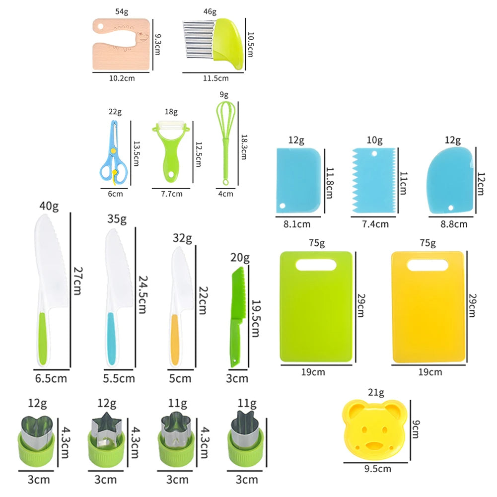 Kids Kitchen Knife Set for Safe Food Prep Learning