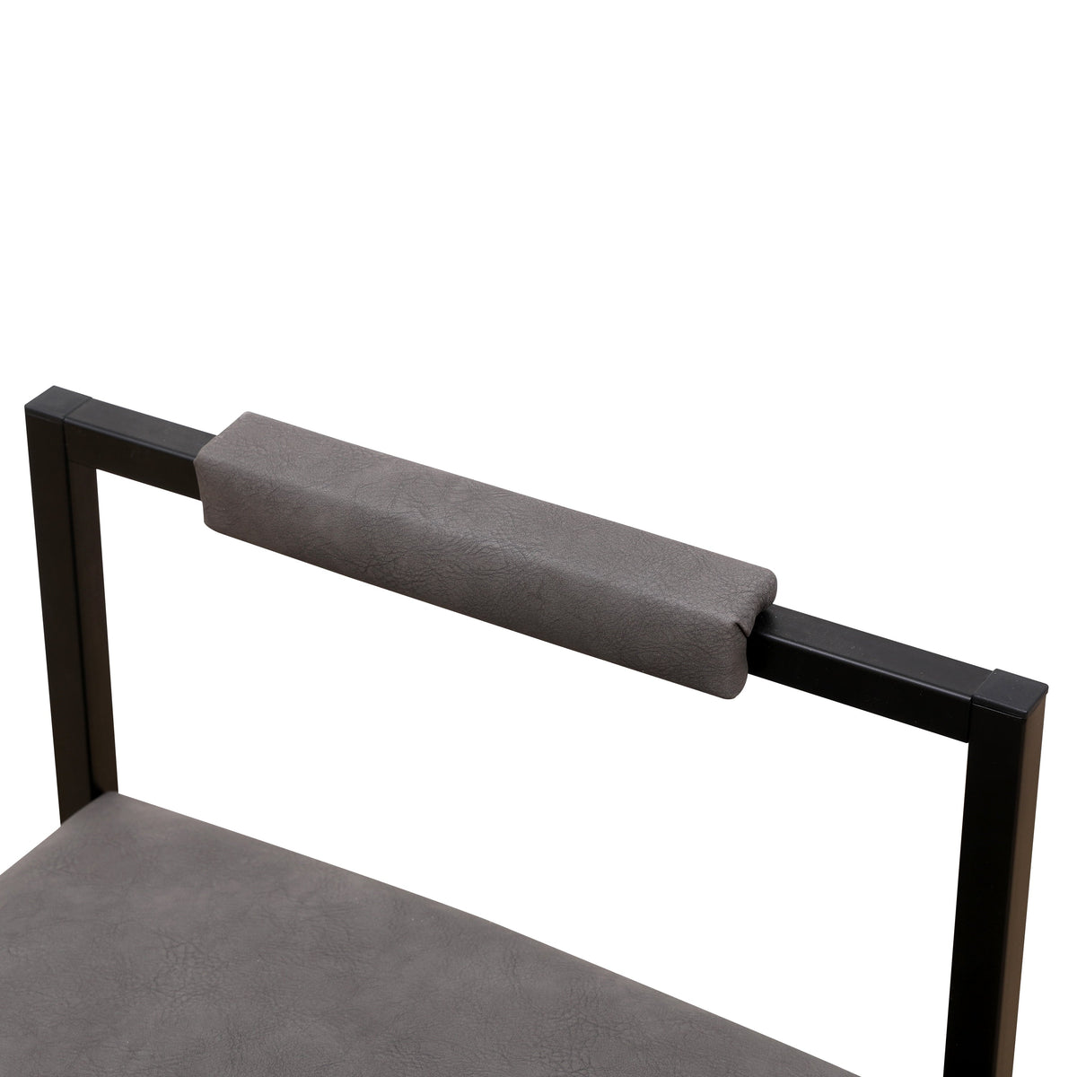 Gray Counter Height Barstools with Padded Back, Set of 2