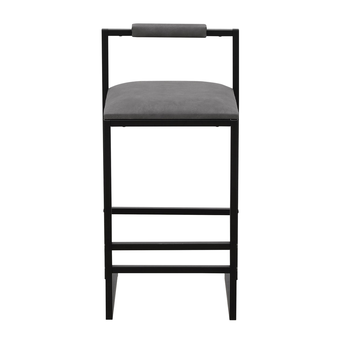 Gray Counter Height Barstools with Padded Back, Set of 2