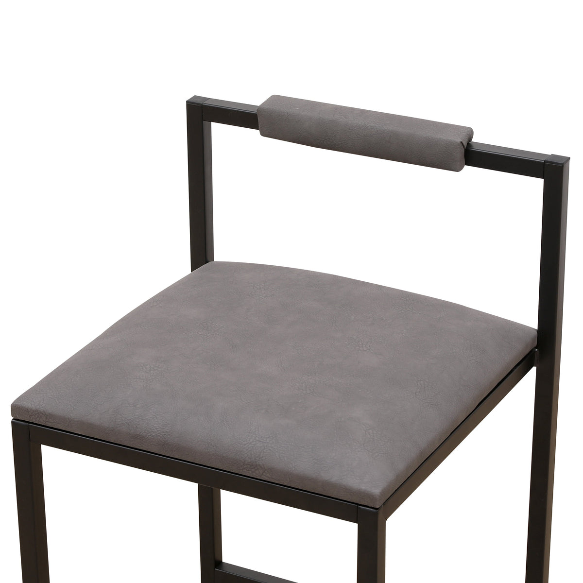 Gray Counter Height Barstools with Padded Back, Set of 2