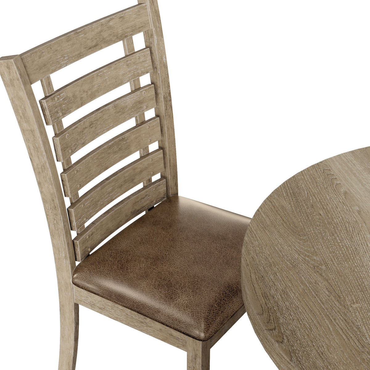 Farmhouse Ladderback Dining Chairs Set of 2, Solid Wood