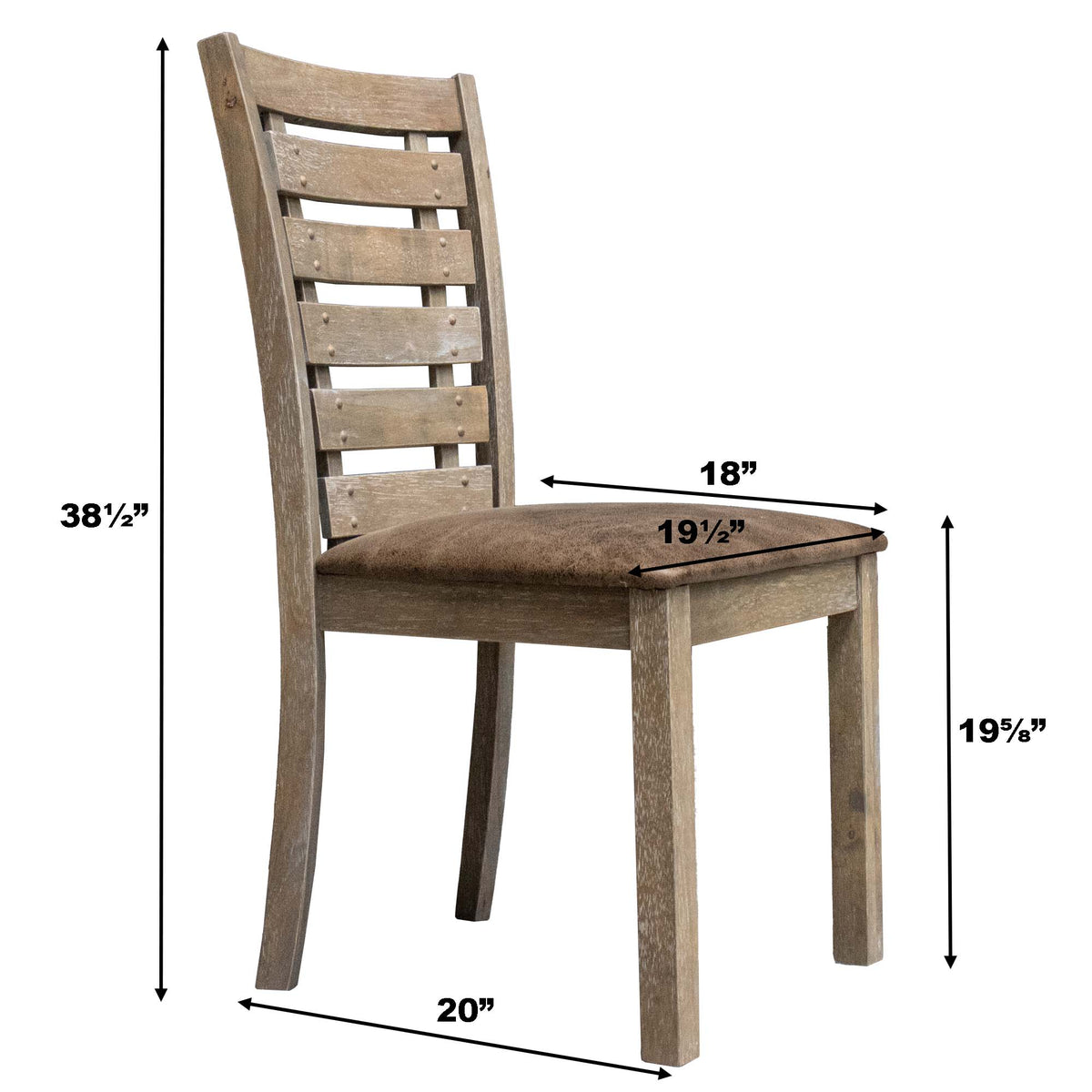 Farmhouse Ladderback Dining Chairs Set of 2, Solid Wood