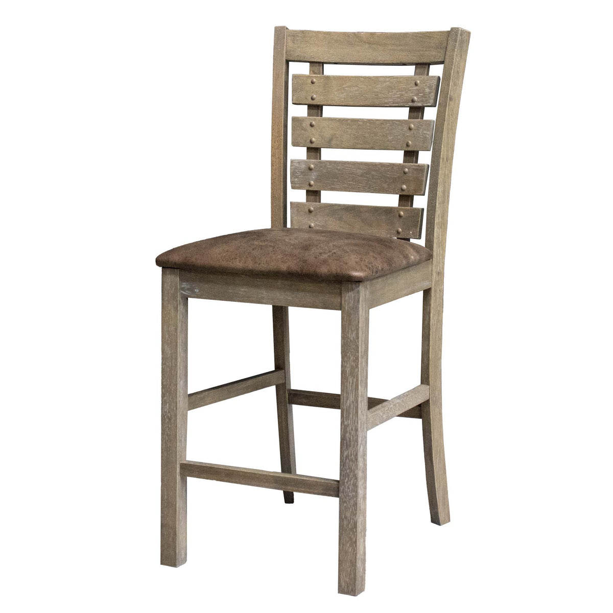 Farmhouse Counter Height Chairs, Solid Wood Set of 2