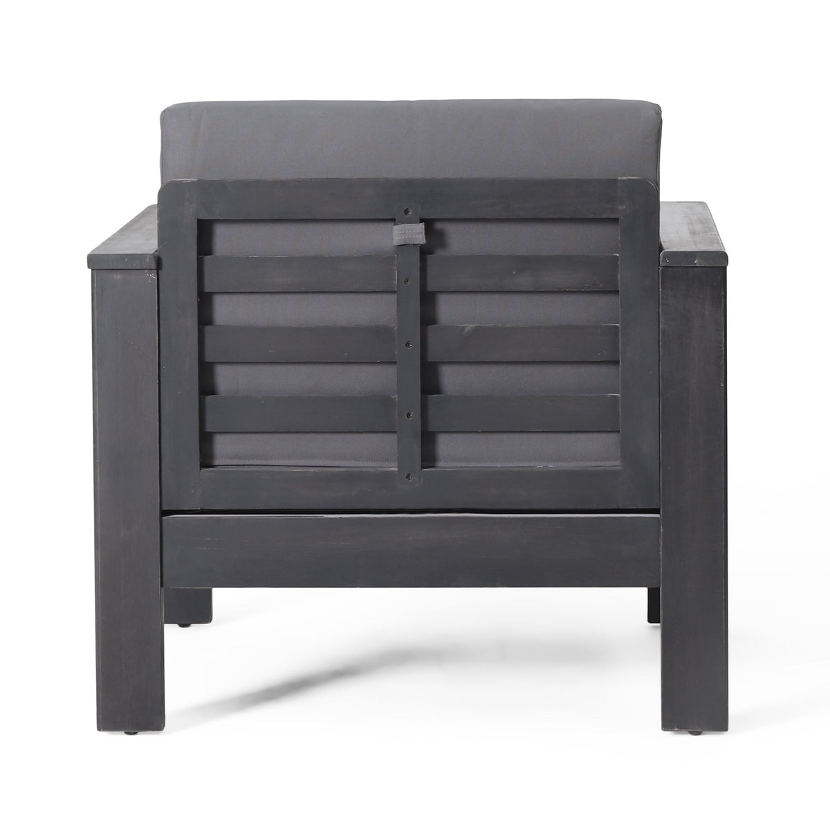 Acacia Wood Outdoor Club Chairs with Cushions, Set of 2