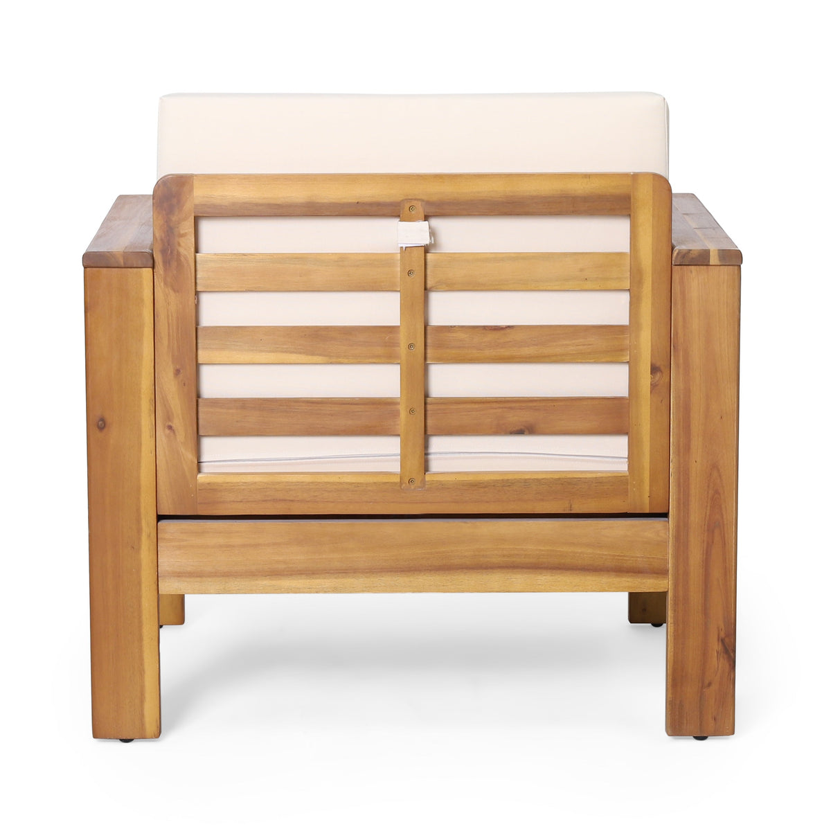 Outdoor Acacia Wood Club Chairs Set of 2 with Cushions