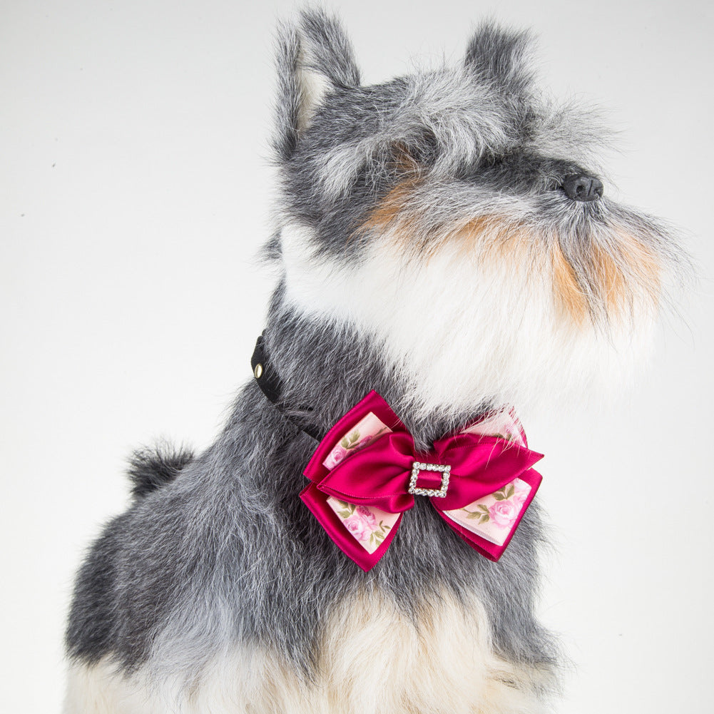 Floral Bow Tie Collar for Dogs & Cats | Photo-Ready