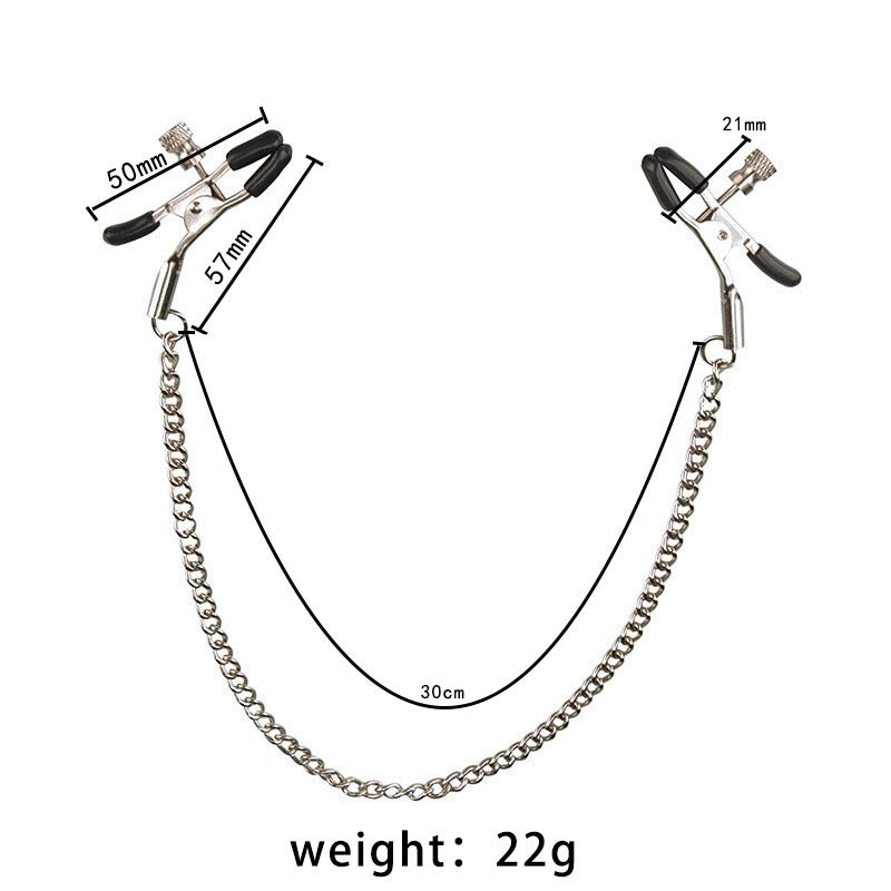 Nipple Clamps with Chain for Adjustable Stimulation
