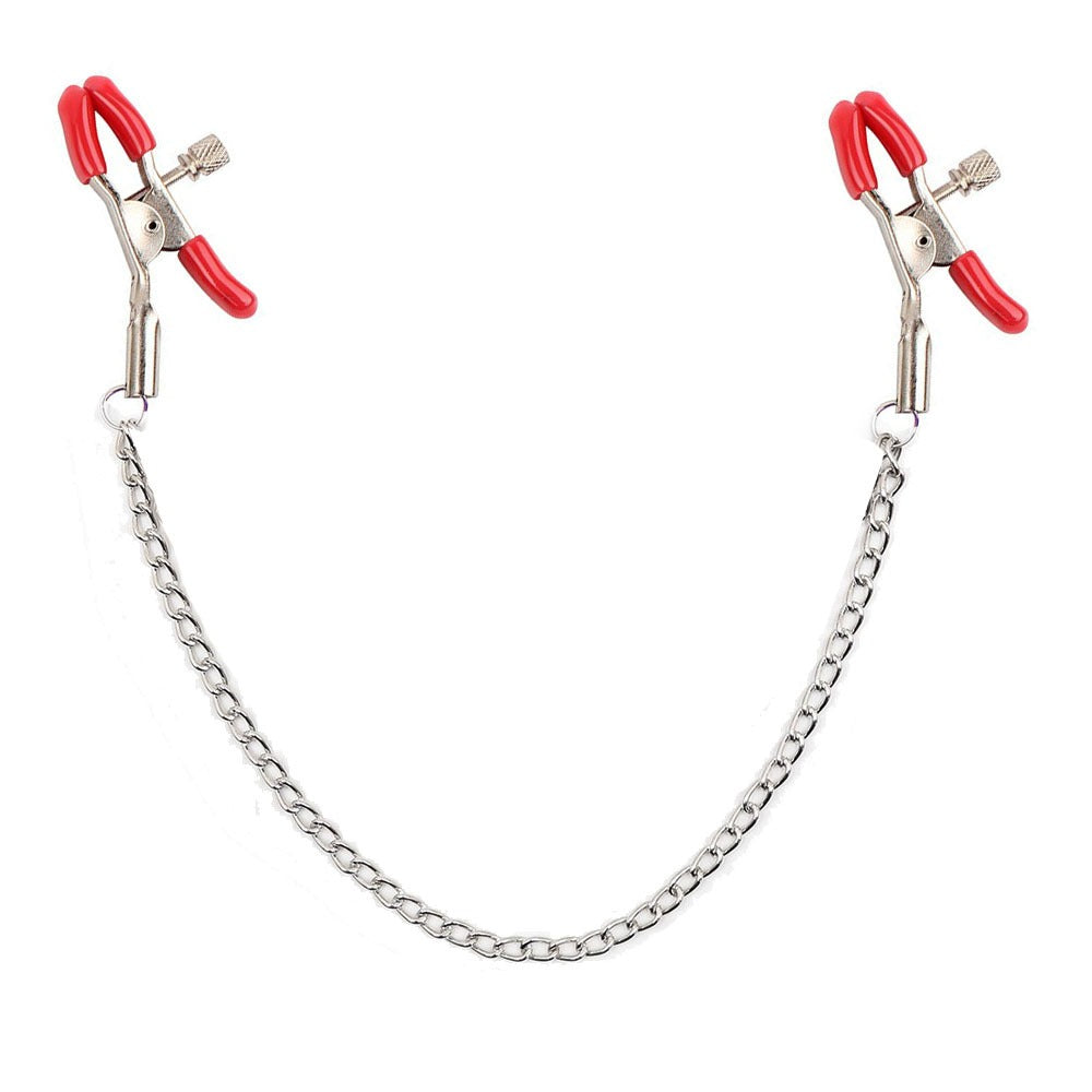 Nipple Clamps with Chain for Adjustable Stimulation