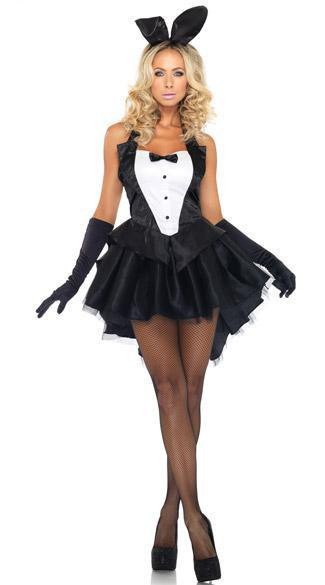 Adult Bunny Halloween Costume Dress With Flared Skirt
