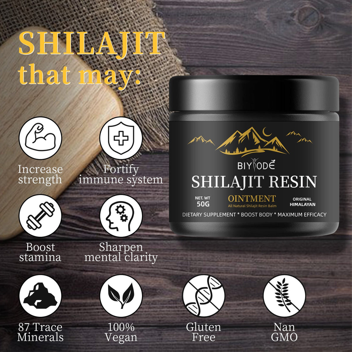 Shilajit Resin 50g: Himalayan Fulvic Acid Supplement