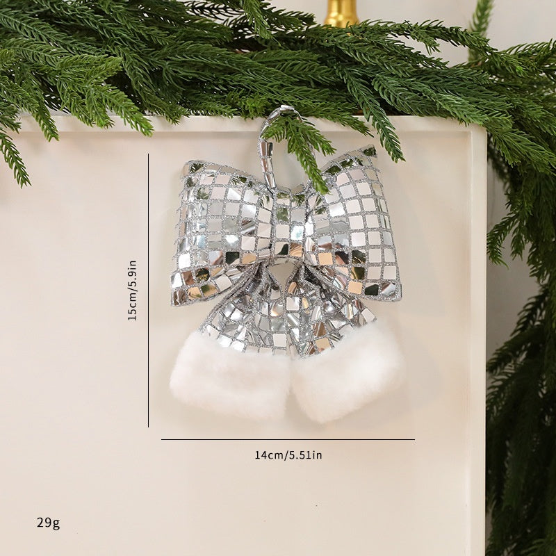 Shiny Butterfly Bow Christmas Tree Ornament Display