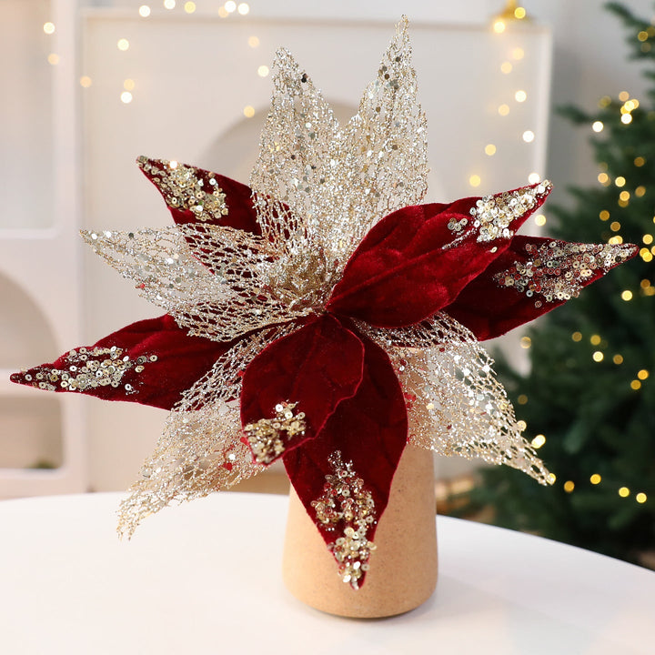 Artificial Christmas Flower Decoration for Tree Sparkle