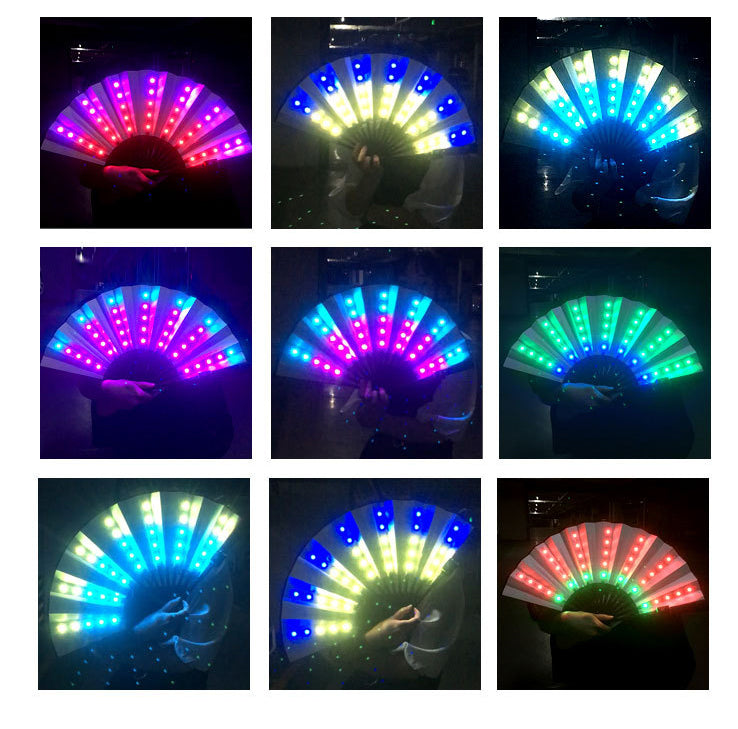 LED Folding Fan for Bold Nighttime Performance Effects