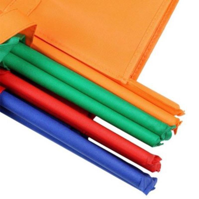 Foldable Reusable Grocery Bags with Cart Clips, 4 Pack