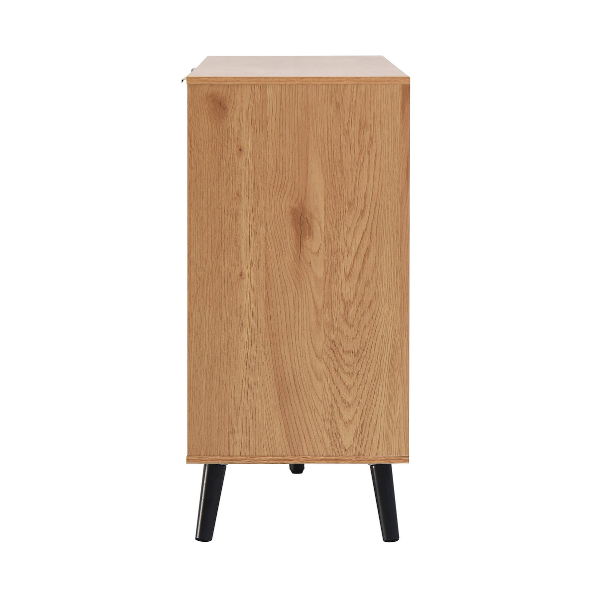 Mid-Century Oak Sideboard Buffet with Drawers & Doors