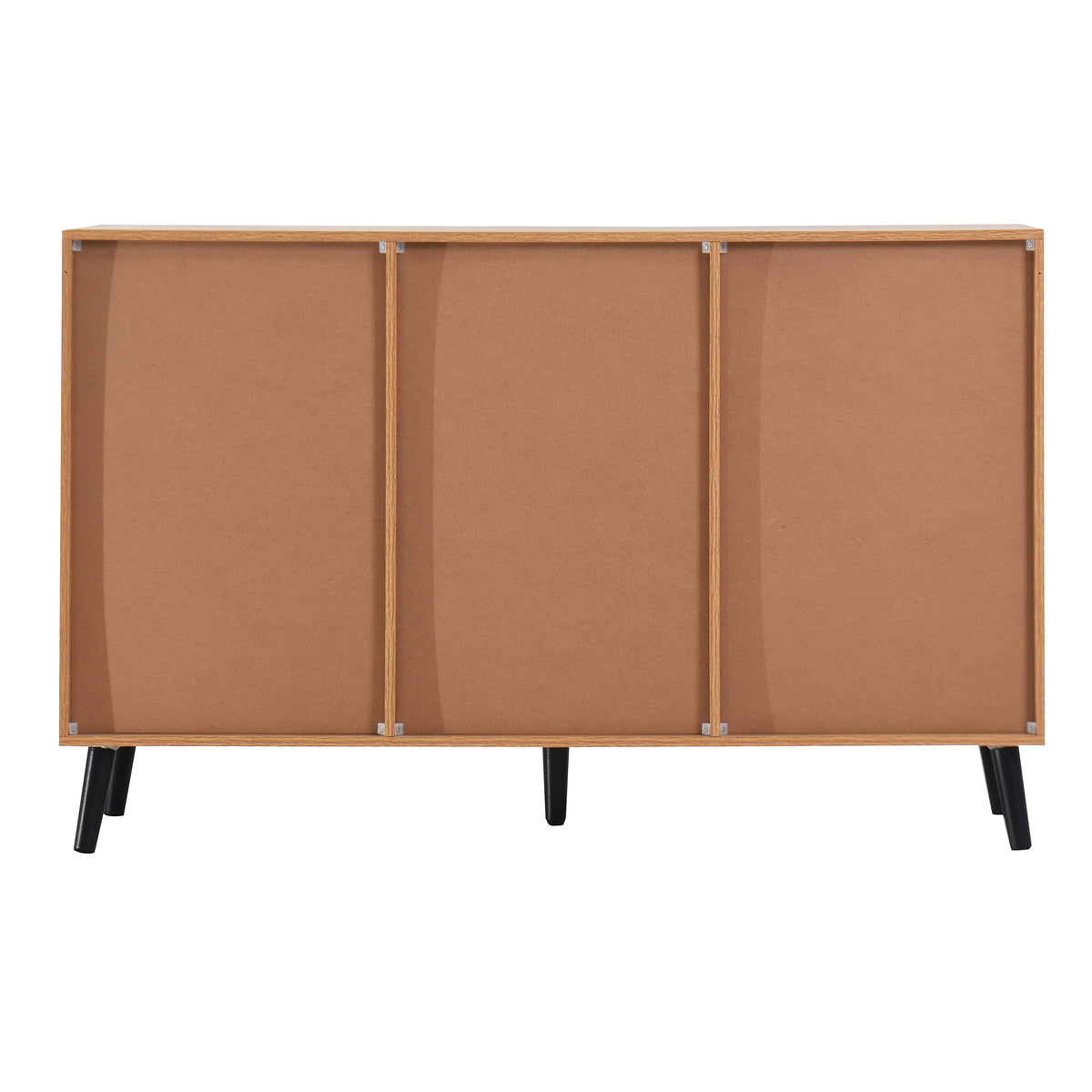 Mid-Century Oak Sideboard Buffet with Drawers & Doors
