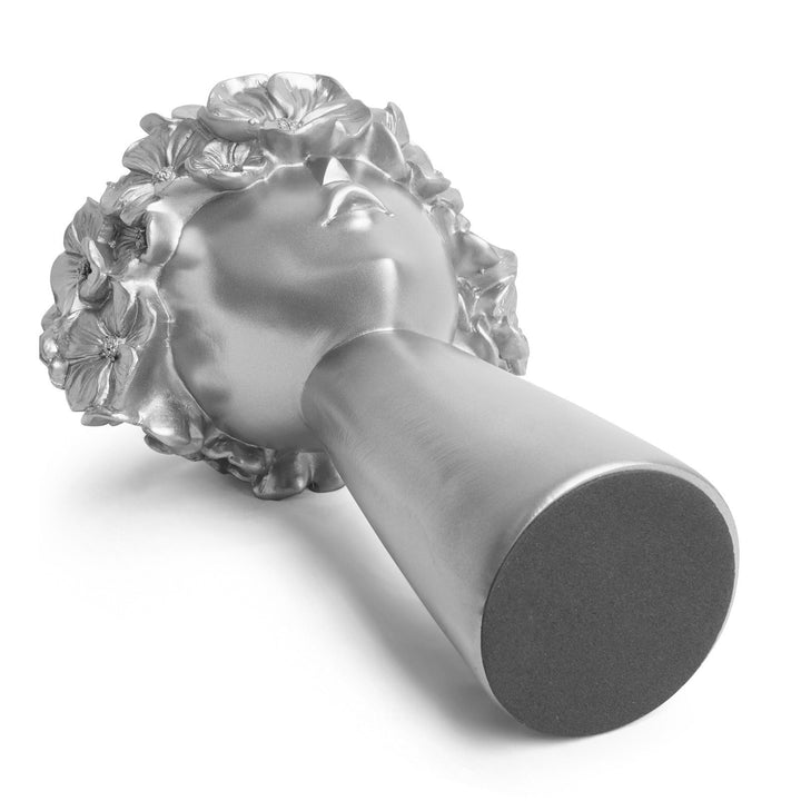 Silver Flowerpot Ornament for Elegant Sculptural Decor