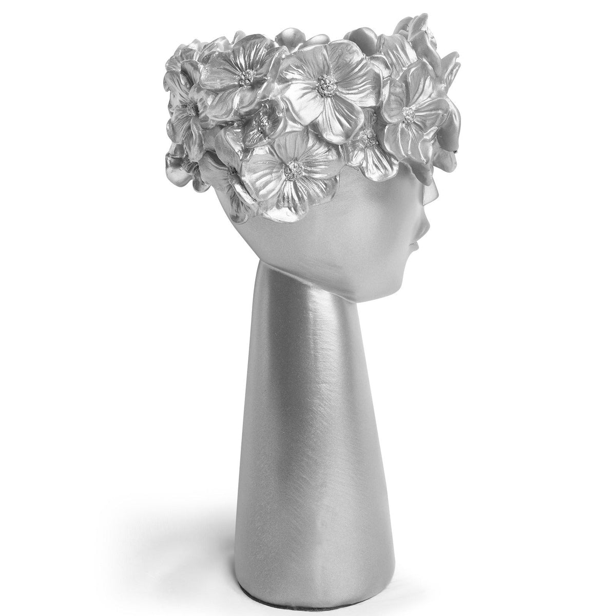 Silver Flowerpot Ornament for Elegant Sculptural Decor