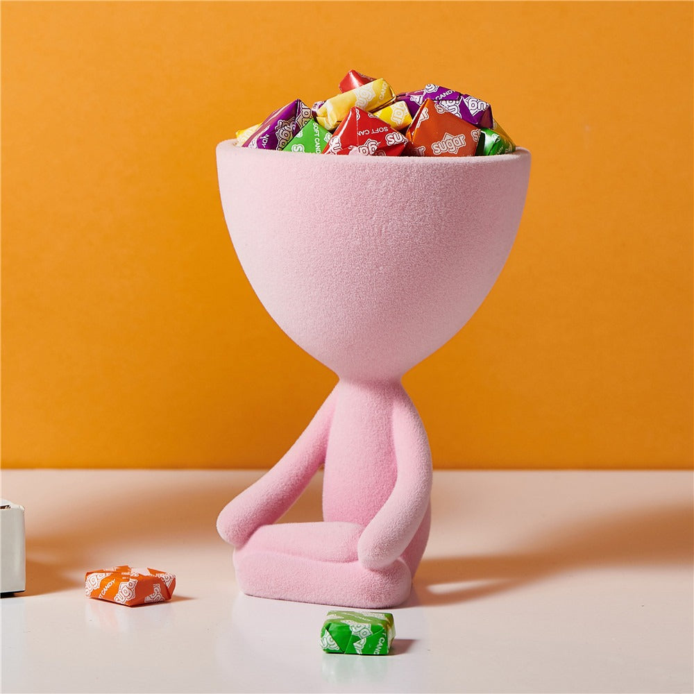 Pink Meditation Figurine Storage Bowl for Small Items
