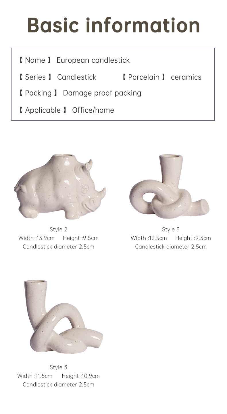 Ceramic Candle Holder for Sculptural Tabletop Decor