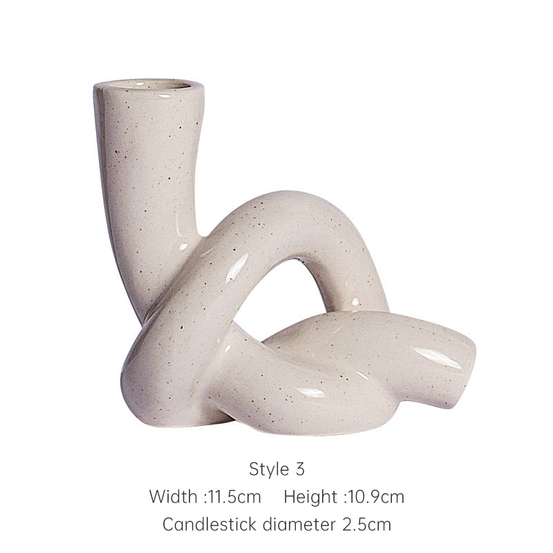 Ceramic Candle Holder for Sculptural Tabletop Decor